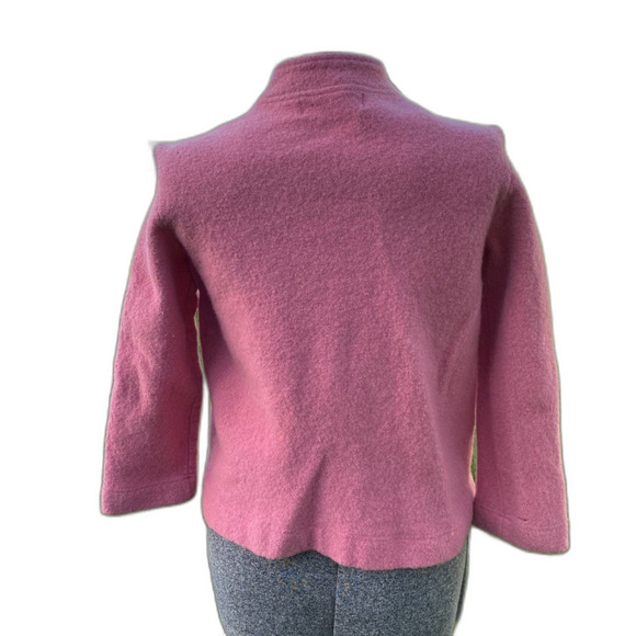 Norm Thompson 100% Felted Wool Button Up Women's Boxy Jacket Blazer Pink Size L - Picture 2 of 7